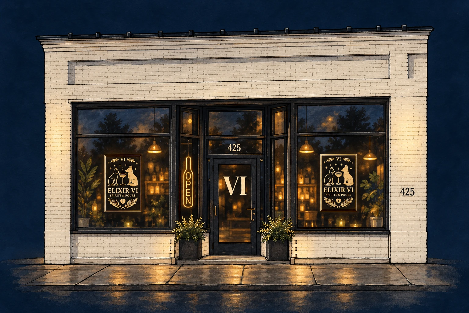 Elixir VI at night